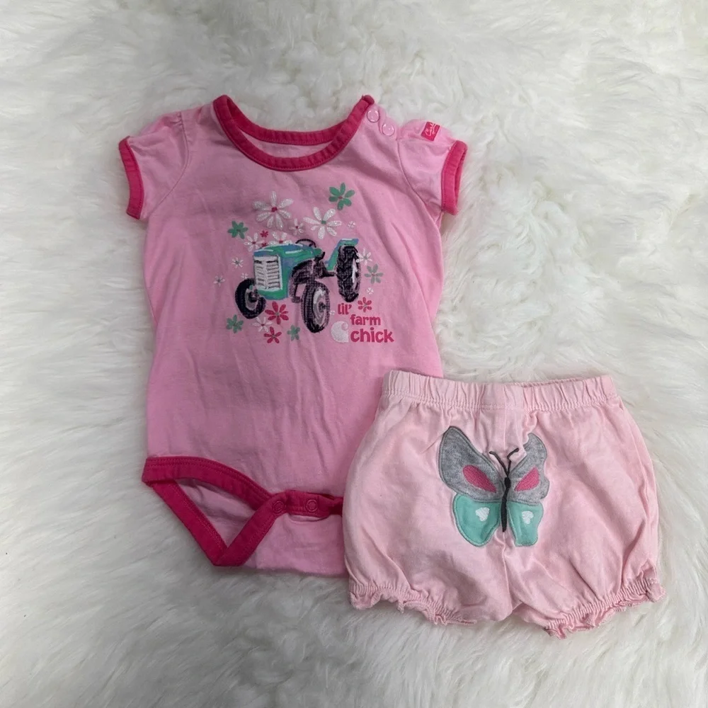 Carhartt Baby girl matching outfit set with Carter’s shorts